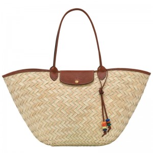 Basket Bag Longchamp Le Panier Pliage XL Feminino Marrom | 3501-ENOLP