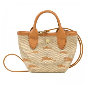 Basket Bag Longchamp Le Panier Pliage XS Feminino Abricó Laranja | 1243-YEQCA