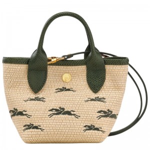Basket Bag Longchamp Le Panier Pliage XS Feminino Caqui | 0675-KYDRE