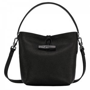 Bolsa Balde Longchamp Roseau Essential XS Feminino Pretas | 1205-ONSME