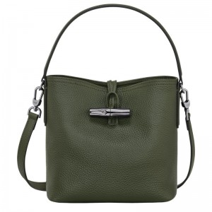 Bolsa Balde Longchamp Roseau Essential XS Feminino Caqui | 5640-MOTZI