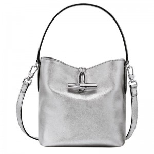 Bolsa Balde Longchamp Roseau XS Feminino Prateadas | 8926-FMURC