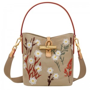 Bolsa Balde Longchamp Roseau XS Feminino Azuis | 8256-DPMFS
