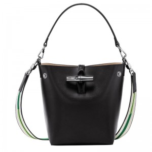 Bolsa Balde Longchamp Roseau XS Feminino Pretas | 6970-HREPM