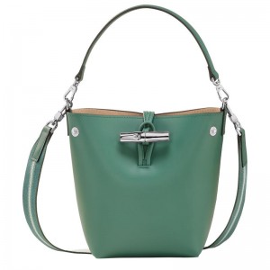 Bolsa Balde Longchamp Roseau XS Feminino Verdes | 6389-ETSQY