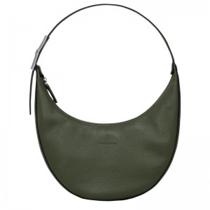 Bolsa Hobo Longchamp Roseau Essential M Feminino Caqui | 9470-RBTSE