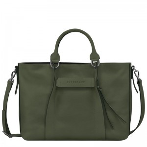 Bolsa de Mão Longchamp 3D L Feminino Caqui | 0358-JNABD
