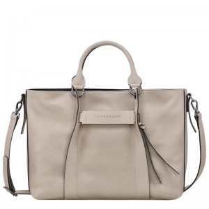 Bolsa de Mão Longchamp 3D L Feminino Cinzentas | 9382-OWLDJ
