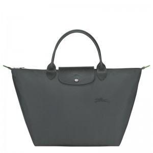 Bolsa de Mão Longchamp Le Pliage Green M Feminino Cinzentas | 7568-RKIMX