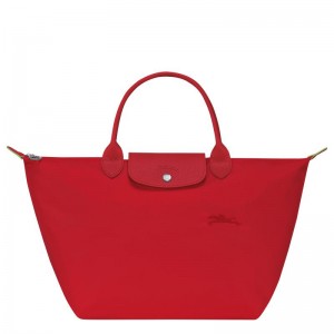 Bolsa de Mão Longchamp Le Pliage Green M Feminino Vermelhas | 4760-WUZSF
