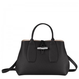 Bolsa de Mão Longchamp Roseau M Feminino Pretas | 7351-YWVLG