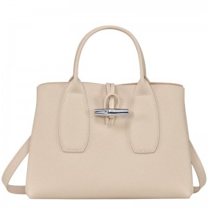 Bolsa de Mão Longchamp Roseau M Feminino Branco | 6948-NIUEP