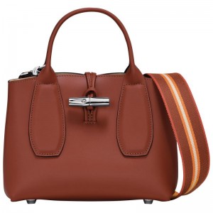 Bolsa de Mão Longchamp Roseau S Feminino Marrom | 4173-TFAIV