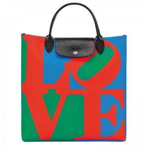 Bolsa de Mão Longchamp x Robert Indiana L Feminino Red/Navy | 9201-DWVML