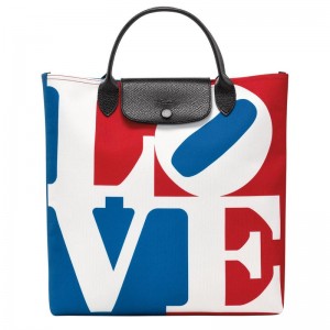 Bolsa de Mão Longchamp x Robert Indiana L Feminino Branco | 7540-GBJWX