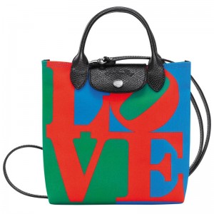Bolsas Crossbody Longchamp x Robert Indiana XS Feminino Red/Navy | 4815-NQMDU