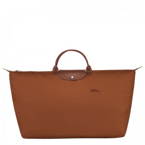 Bolsas De Viagem Longchamp Le Pliage Green M Masculino Marrom | 8403-YFQVK