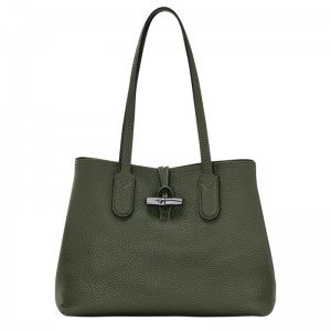 Bolsas Tote Longchamp Roseau Essential M Feminino Caqui | 3896-RGAHX