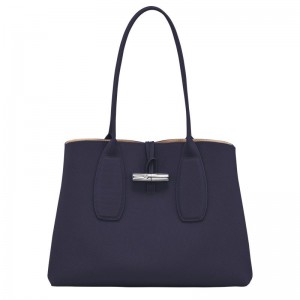 Bolsas Tote Longchamp Roseau L Feminino Roxo | 9743-JELQC