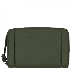 Carteiras Longchamp 3D Feminino Caqui | 5982-ECNUB
