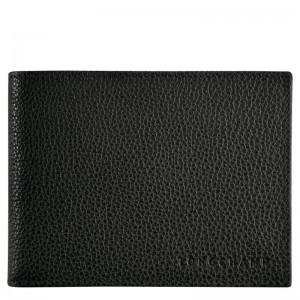 Carteiras Longchamp Le Foulonné Feminino Pretas | 8537-NODEA