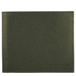Carteiras Longchamp Le Foulonné Masculino Caqui | 0876-LBVEA