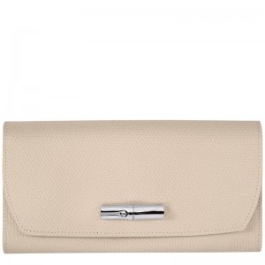 Carteiras Longchamp Roseau Continental Feminino Branco | 0495-MJRWV