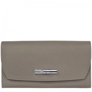 Carteiras Longchamp Roseau Continental Feminino Cinzentas | 8412-BOUFE