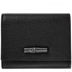 Carteiras Longchamp Roseau Essential Feminino Pretas | 8750-PNOSK