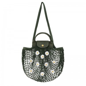 Mesh Bag Longchamp Le Pliage Filet L Feminino Caqui | 1734-HTWMB