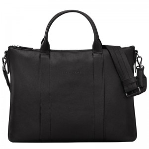 Pasta Longchamp 3D Feminino Pretas | 3694-HUPOC