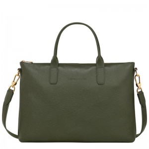 Pasta Longchamp Le Foulonné S Masculino Caqui | 9832-MKGPU