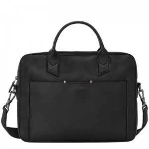 Pasta Longchamp sur Seine S Masculino Pretas | 6534-XBQZD