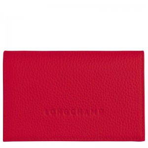 Porta Cartões Longchamp Le Foulonné Feminino Vermelhas | 0851-DPEWQ