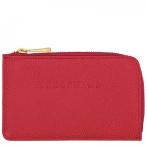 Porta Cartões Longchamp Le Foulonné Feminino Vermelhas | 7315-CDAQG