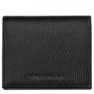 Porta Moedas Longchamp Le Foulonné Feminino Pretas | 9786-TGXWP