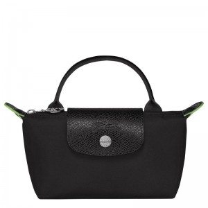 Pouches Longchamp Le Pliage Green with handle Feminino Pretas | 0623-HIOMV