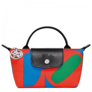 Pouches Longchamp x Robert Indiana Masculino Red/Navy | 6821-ZLVAU
